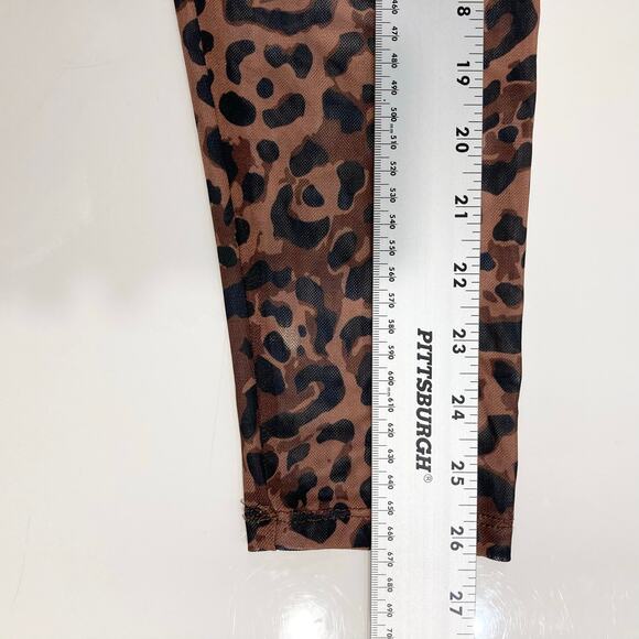 NWOT VENUS Blouse 1X Brown Animal Print Square Neck Ruched Long Sleeve Lined Zip - Picture 13 of 13